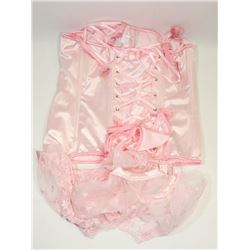 PEECABOO 2PC WOMENS BABY PINK BUSTIER