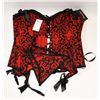 Image 1 : PEECABOO 2PC WOMENS RED & BLACK EMBROIDERED