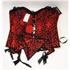 Image 1 : PEECABOO 2PC WOMENS RED & BLACK EMBROIDERED