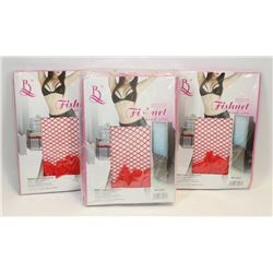B BUNDLE OF 8 RED FISHNET & LACE