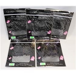 DAI SHI LIN BUNDLE OF 5 BLACK FISHNET & LACE