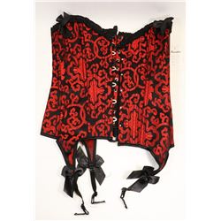 PEECABOO 2PC WOMENS BLACK & RED EMBROIDERED