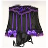 Image 1 : PEECABOO 2PC WOMENS BLACK & PURPLE SATIN W/ LACE