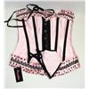 Image 1 : PEECABOO 2PC WOMENS BLACK & PINK SATIN POLKA DOT