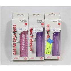 3PK OF CHARME G-VIBE WOMENS SLEEVE & VIBRATOR SET