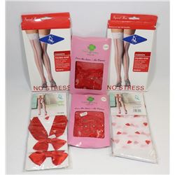 BUNDLE OF 6 ASSORTED STYLE KNEE HIGH STOCKINGS