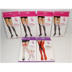 BUNDLE OF 6 ASSORTED STYLE KNEE HIGH STOCKINGS