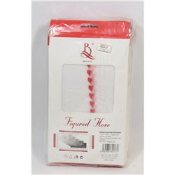 BUNDLE OF 6 WOMENS WHITE SHEER W/ RED HEART