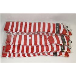 BUNDLE OF 6 WHITE/ RED STRIPED KNEE HIGH