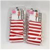 Image 1 : BUNDLE OF 8 RED/ WHITE WOMENS KNEE HIGH STRIPED