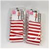 Image 1 : BUNDLE OF 8 RED/ WHITE WOMENS KNEE HIGH STRIPED