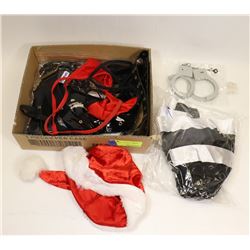 SMALL BOX OF ASSORTED ACCESSORIES & ADULT UNDER
