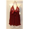 Image 1 : PEECABOO 2PC WOMENS BURGUNDY ADULT INTIMATE