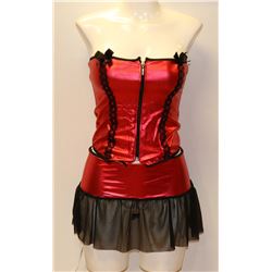 PEECABOO 3PC WOMENS RED & BLACK SHINY COCKTAIL