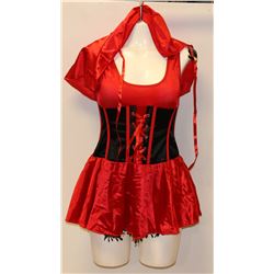 PEECABOO 2PC WOMENS COSTUME; RED & BLACK