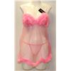 Image 1 : PEECABOO 2PC WOMENS PINK W/ FEATHER FEMBOT
