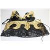 Image 1 : PEECABOO 3PC WOMENS GOLD W/  BLACK LACE & LEATHER
