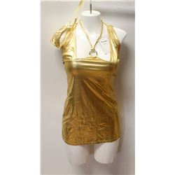PEECABOO 1PC WOMENS GOLD ADULT COCKTAIL DRESS W/