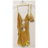Image 1 : PEECABOO 2PC WOMENS GOLD ADULT COCKTAIL DRESS W/