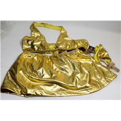 PEECABOO 3PC WOMENS GOLD ADULT COCKTAIL OUTFIT