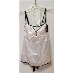 PEECABOO 2PC WOMENS WHITE & BLACK SATIN STYLE