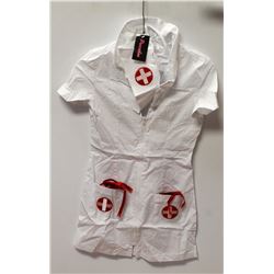 PEECABOO 4PC WOMENS ADULT COSTUME; WHITE & RED