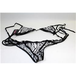 PEECABOO 2PC WOMENS BLACK & WHITE ZEBRA PRINT