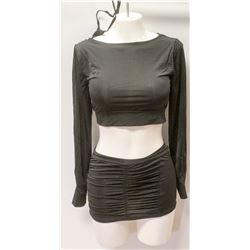 PEECABOO 3PC WOMENS BLACK LONGSLEEVE W/ SKIRT