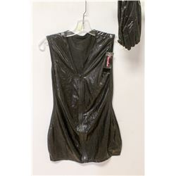 PEECABOO 2PC WOMENS BLACK ZIP UP ADULT COCKTAIL