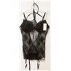 Image 1 : PEECABOO 2PC WOMENS BLACK LACE W/ WHITE & GOLD