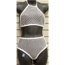PEECABOO 2PC WOMENS WHITE FISHNET BIKINI STYLE