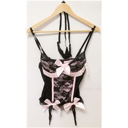 PEECABOO 2PC WOMENS BLACK & BABY PINK INTIMATE