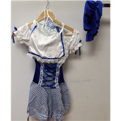 PEECABOO 4PC WOMENS COSTUME; BLUE & WHITE