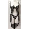 Image 1 : PEECABOO 2PC WOMENS BLACK SHEER TIE UP INTIMATE