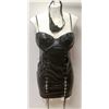 Image 1 : PEECABOO 2PC WOMENS BLACK PLEATHER LACE UP FRONT