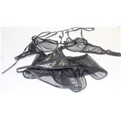 PEECABOO 3PC WOMENS BLACK SHEER ADULT BIKINI STYLE