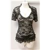 Image 1 : PEECABOO 3PC WOMENS BLACK LACE INTIMATE SLEEPWEAR