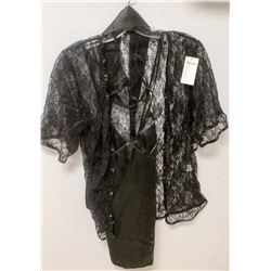 PEECABOO 2PC WOMENS BLACK SATIN INTIMATE SLEEP-