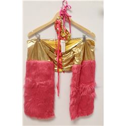 PEECABOO 4PC WOMENS COSTUME; GOLD & HOT PINK