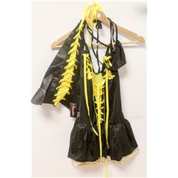 PEECABOO 3PC WOMENS COSTUME; BLACK & YELLOW