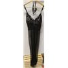 Image 1 : PEECABOO 2PC WOMENS BLACK  LONG SHEER & LACE