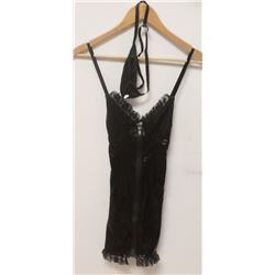 PEECABOO 2PC WOMENS BLACK PLEATHER ZIP UP