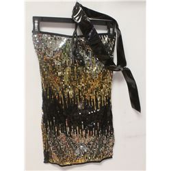 PEECABOO 3PC WOMENS BLACK/ SILVER & GOLD SEQUINS