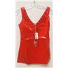 Image 1 : PEECABOO 1PC WOMENS RED PLEATHER LACE UP FRONT