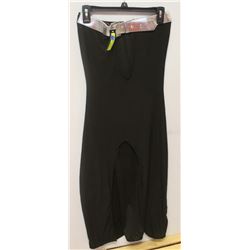 PEECABOO 1PC WOMENS BLACK STRAPLESS W/ SILVER BELT