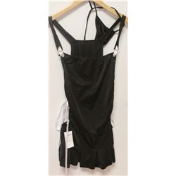 PEECABOO 2PC WOMENS BLACK W/ WHITE LACE UP