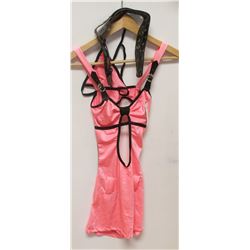 PEECABOO 3PC WOMENS PINK W/ BLACK ACCENTED ADULT