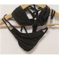 PEECABOO 2PC WOMENS BLACK W/ SILVER ACCENTED