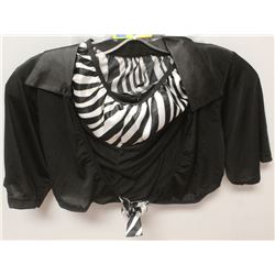 PEECABOO 2PC WOMENS BLACK & WHITE ZEBRA PRINT