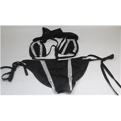 PEECABOO 2PC WOMENS BLACK & SILVER